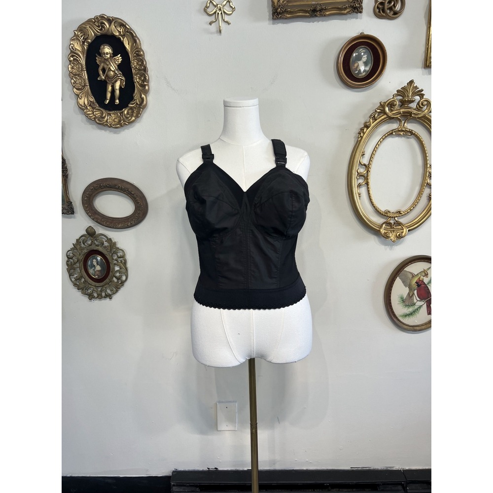Exquisite Form Vintage Black Longline Underwire Bra Size 40D